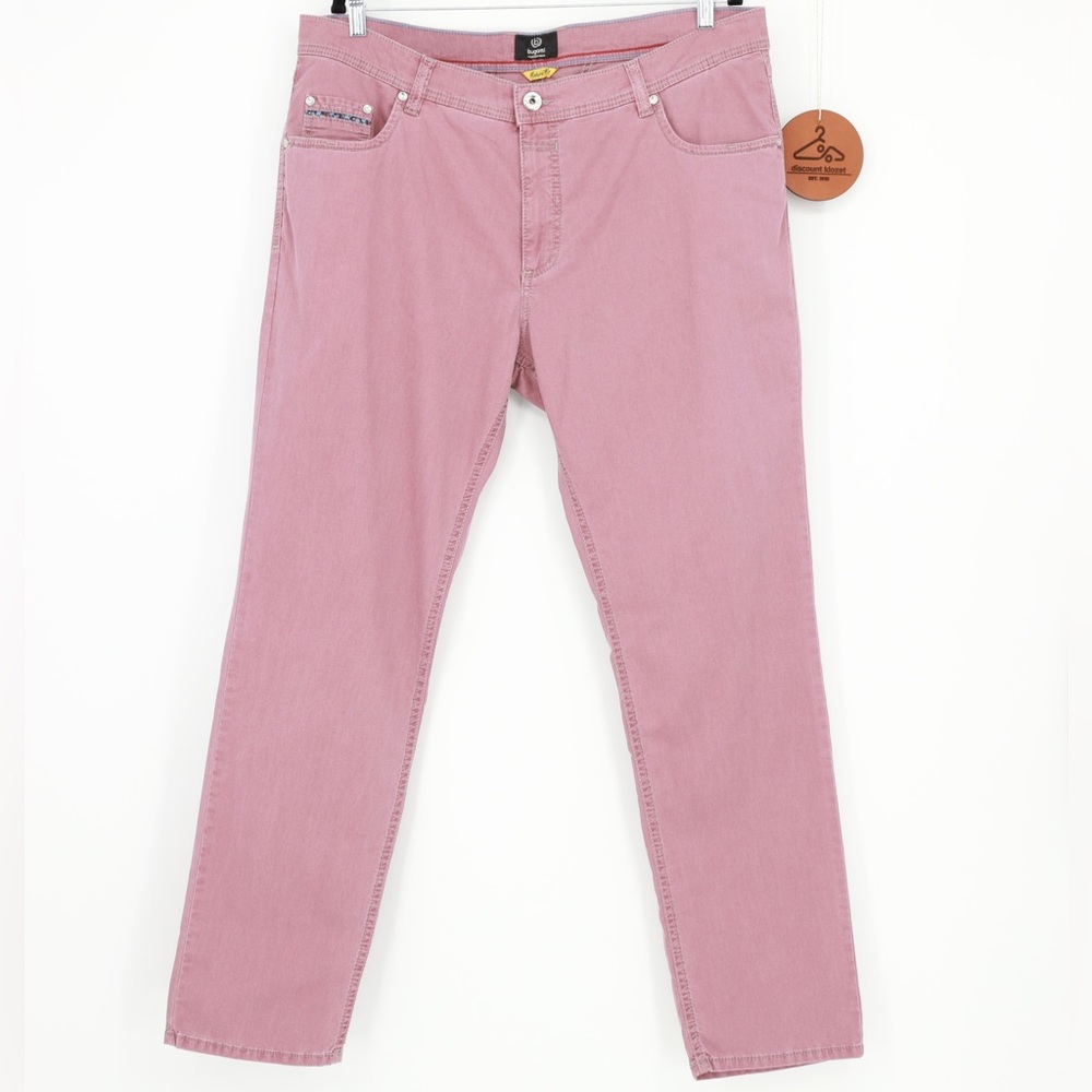 Bugatti Modern Fit Trousers Dusty Rose Pink Size 40x32 NWOT Business Casual